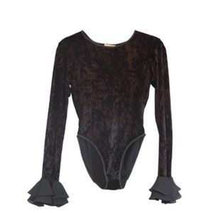 Vintage Mina Koo Black Velvet Leotard